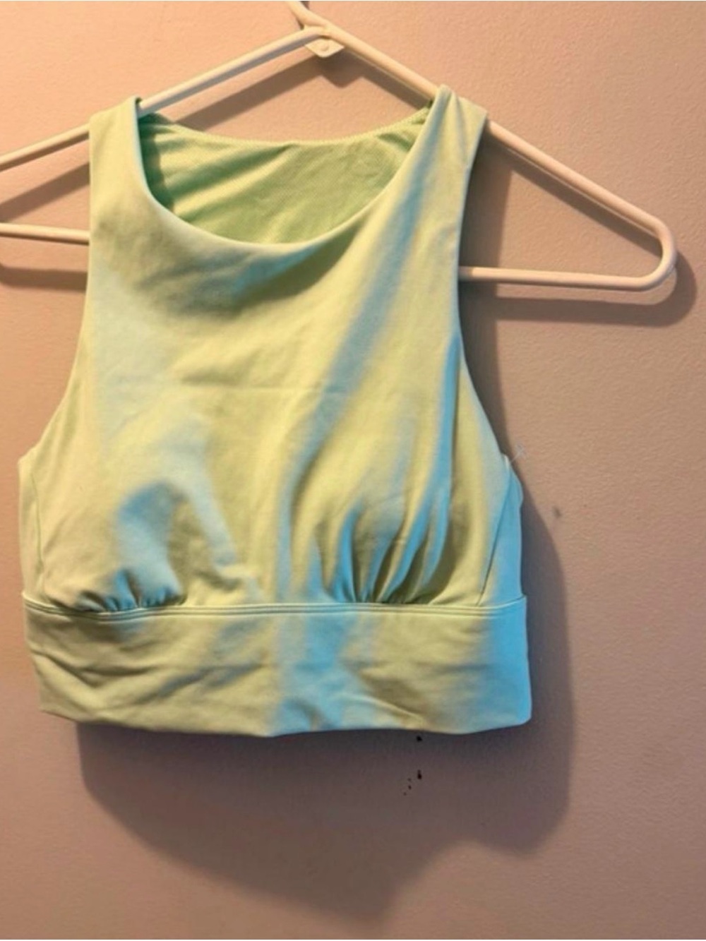 all in motion Pale Green High Neck Crop Tank
